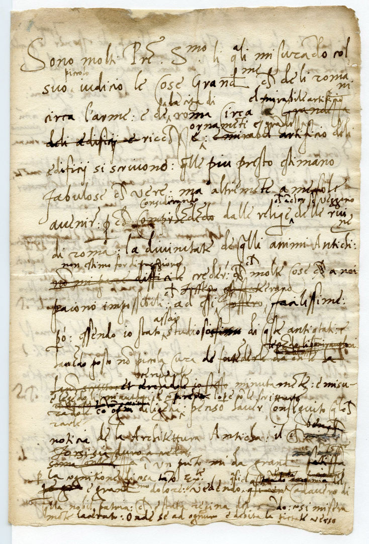 Fig. 5 - Raffaello e B. Castiglione, Lettera a Leone X, 1519, Mantova, Archivio di Stato