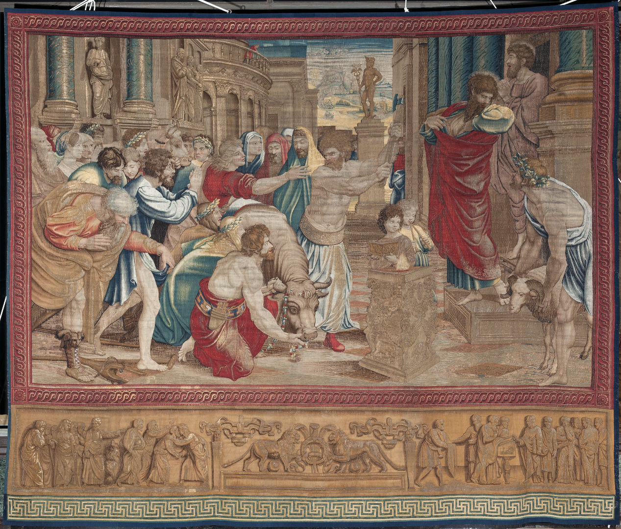 Fig. 8 - Manifattura di Peter van Aelst, Il Sacrificio di Lystra, 1517-19, Città del Vaticano, Pinacoteca Vaticana