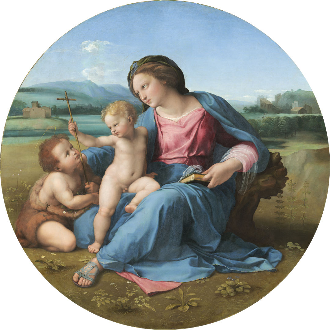 Fig. 13 - Raffaello, Madonna con il Bambino e san Giovannino (Madonna d'Alba), 1510 ca, Washington, D.C., National Gallery of Art