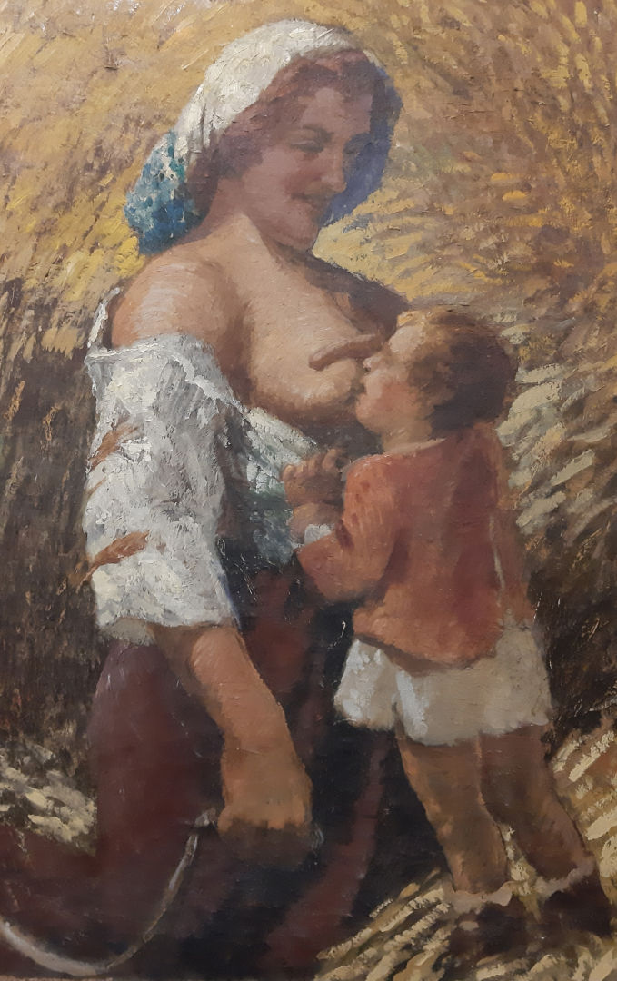 Fig. 2: Basilio CASCELLA, Maternità tra le spighe, 1945, olio su tela, cm. 99 x 64, Pescara, Museo Civico Basilio Cascella