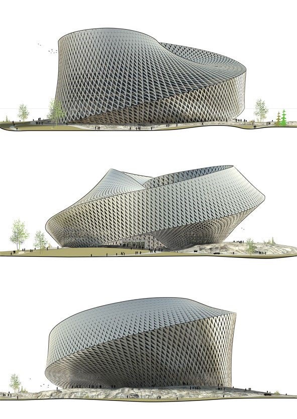 Fig. 13 - Big (Bjarke Ingels Group), Progetto per la Biblioteca nazionale, Astana, 2009