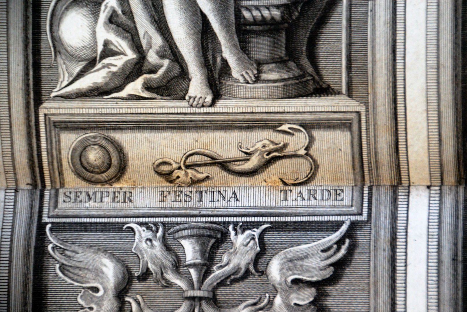 Fig. 9 - Francesco Mengardi, stampa raffigurante un geroglifico copiato dagli affreschi del chiostro maggiore del monastero di S. Giustina a Padova, 1791 circa