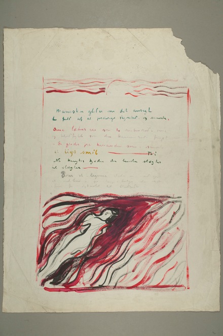Fig. 2 - EDVARD MUNCH, Fogli con note manoscritte e disegni dal Skissebok MM T 2547, 1930-1935, MunchMuseet, Oslo, Foto cortesia di Giorgia Duò