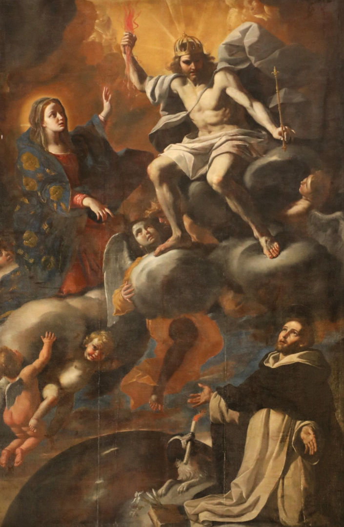 Fig. 1 – Mattia Preti, Cristo fulminante - La visione di San Domenico, 1680 ca, Taverna, chiesa di San Domenico. (Foto cortesia Umberto Bruno Condemi)
